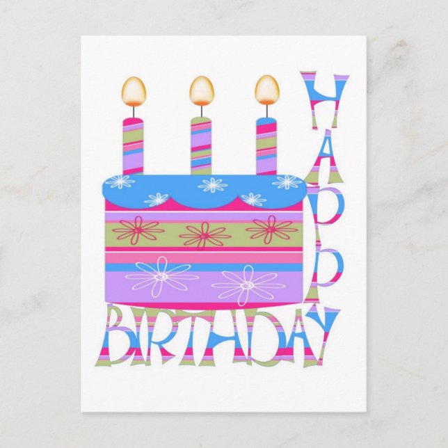 Happy Birthday Postcard Postkarte (Vorderseite)