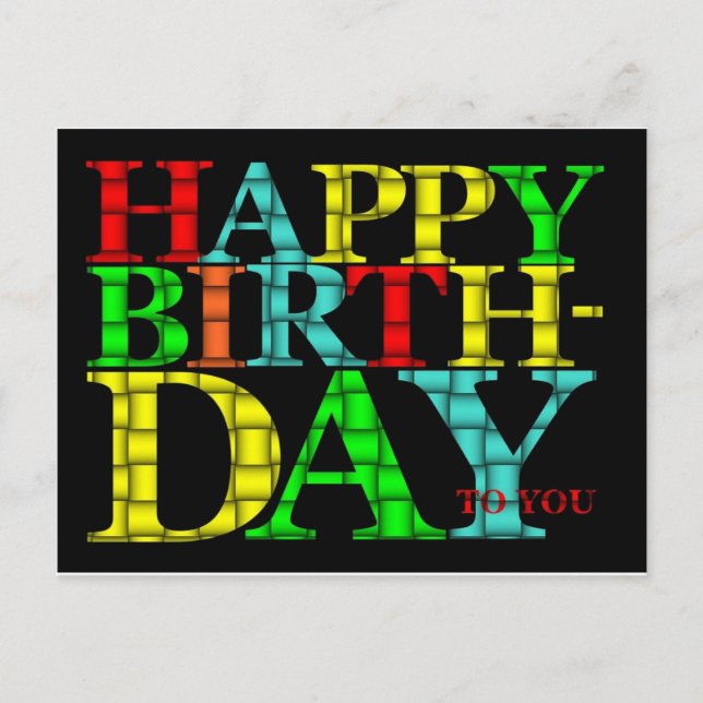 Happy Birthday Postcard Postkarte (Vorderseite)