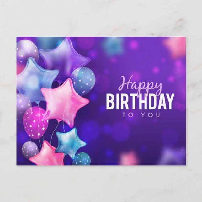 Happy Birthday Postcard Postkarte (Vorderseite)