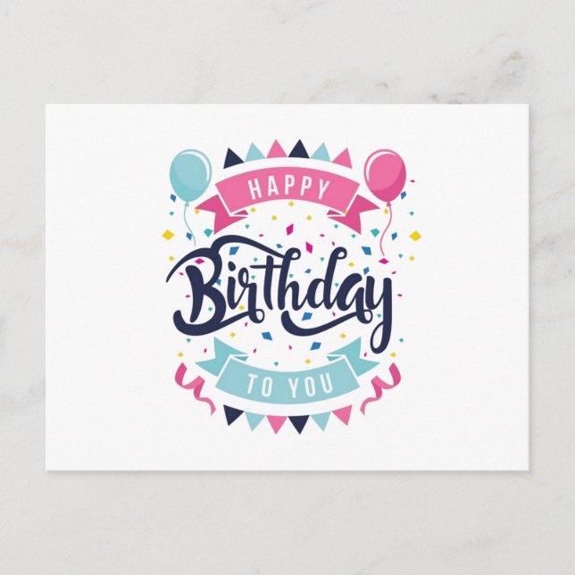 Happy Birthday Postcard Postkarte (Vorderseite)