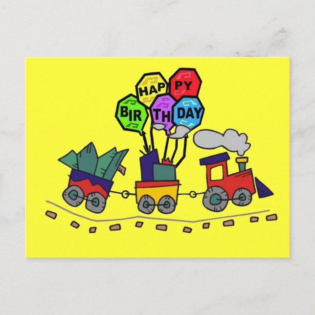 Happy Birthday Postcard see back Postkarte (Vorderseite)