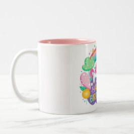 Happy Birthday Poster" Grußkartendesign-Tasse Zweifarbige Tasse