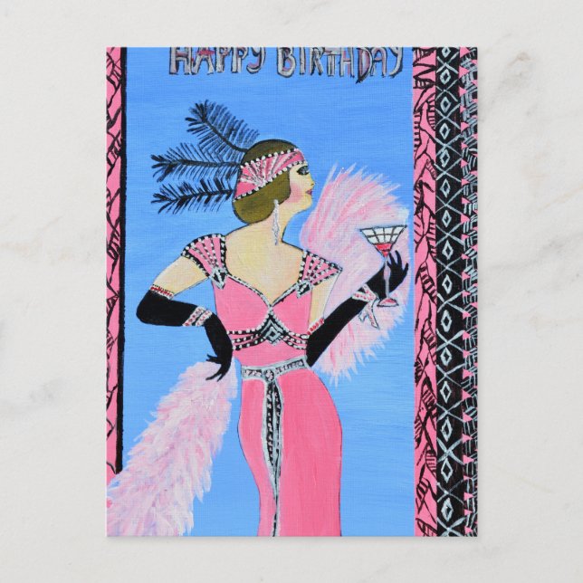 Happy Birthday Postkarte (Vorderseite)