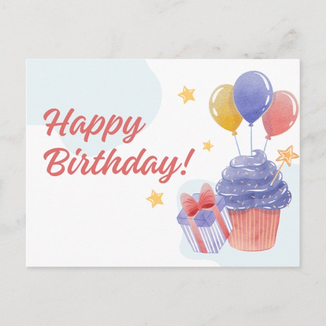 HAPPY BIRTHDAY POSTKARTE (Vorderseite)