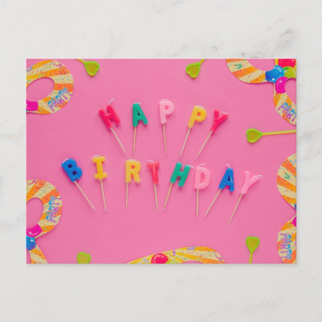 Happy Birthday Postkarte (Vorderseite)