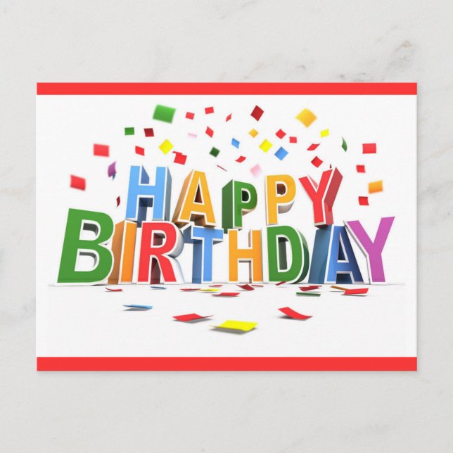 Happy Birthday Postkarte (Vorderseite)