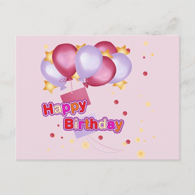 HAPPY BIRTHDAY POSTKARTE (Vorderseite)