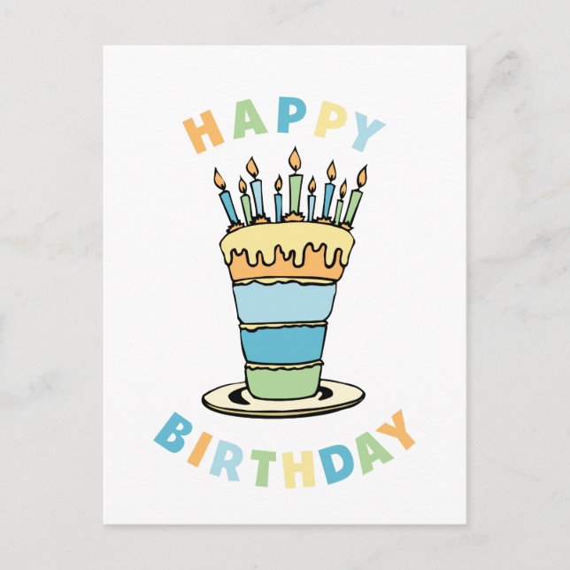 Happy Birthday Postkarte (Vorderseite)