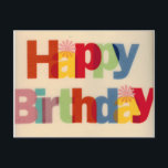 Happy Birthday Postkarte<br><div class="desc">Herzlichen Glückwunsch zum Geburtstag in mehreren Farben</div>