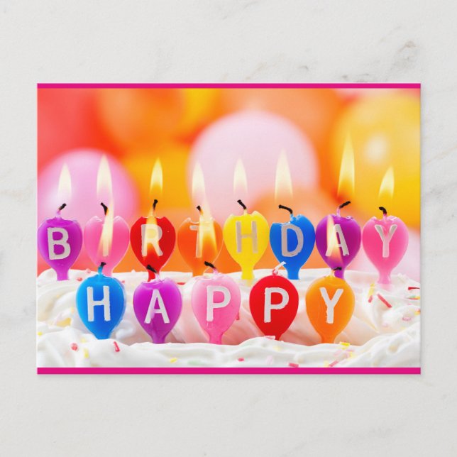 Happy Birthday Postkarte (Vorderseite)