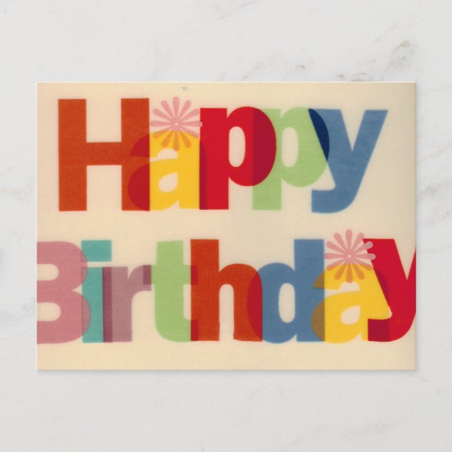 Happy Birthday Postkarte (Vorderseite)