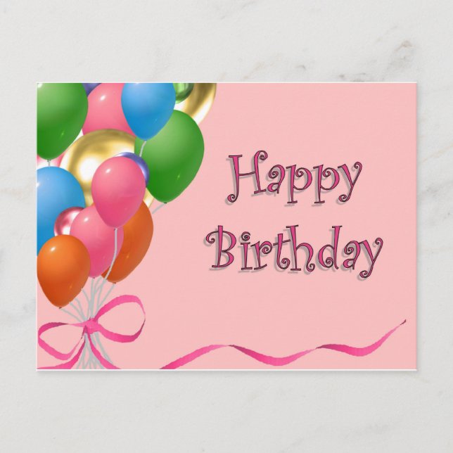 Happy Birthday Postkarte (Vorderseite)