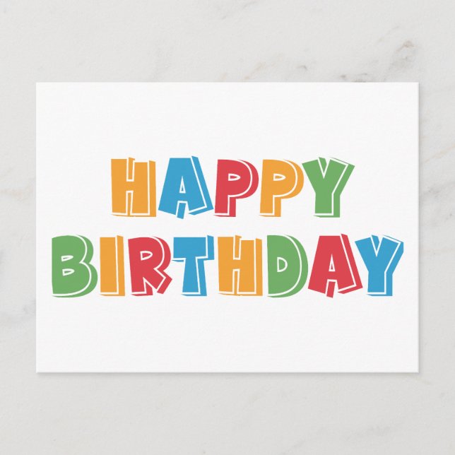 Happy Birthday Postkarte (Vorderseite)