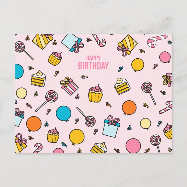 HAPPY BIRTHDAY POSTKARTE (Vorderseite)