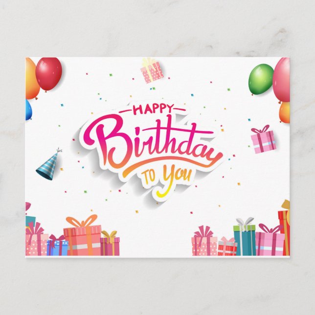Happy Birthday Postkarte (Vorderseite)