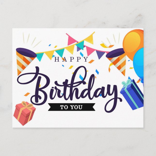 Happy Birthday Postkarte (Vorderseite)