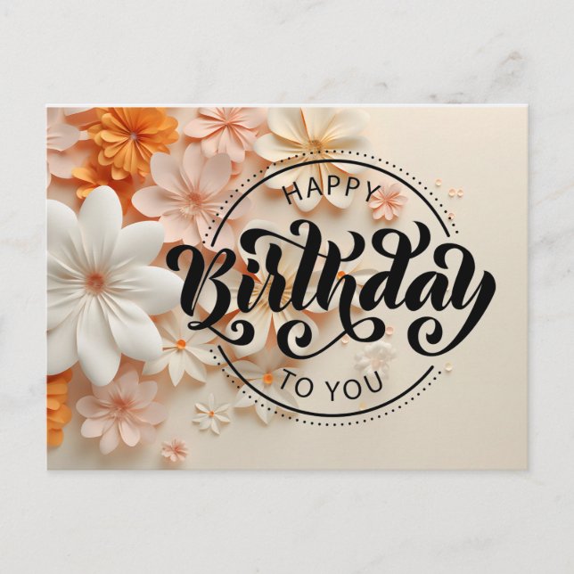 Happy Birthday Postkarte (Vorderseite)