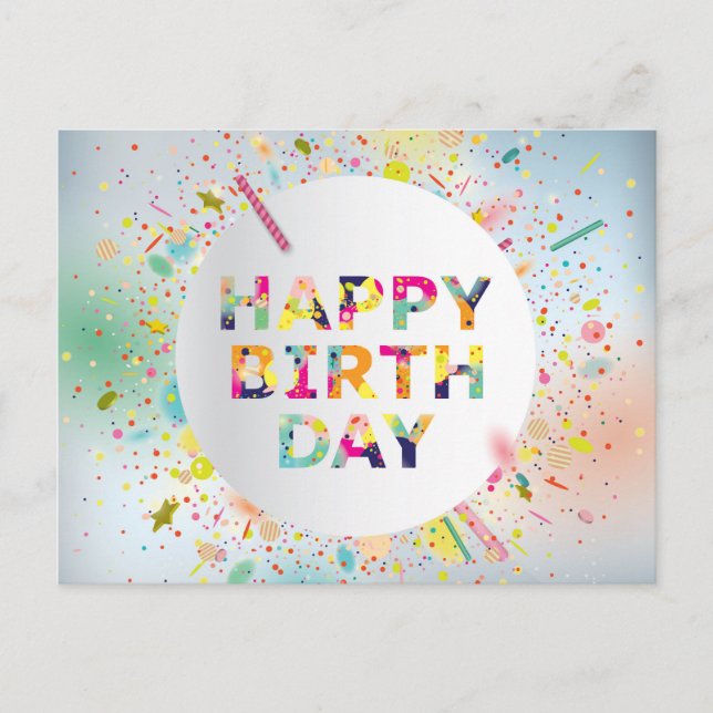 Happy Birthday Postkarte (Vorderseite)