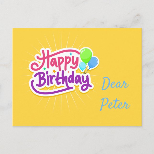 Happy Birthday Postkarte (Vorderseite)