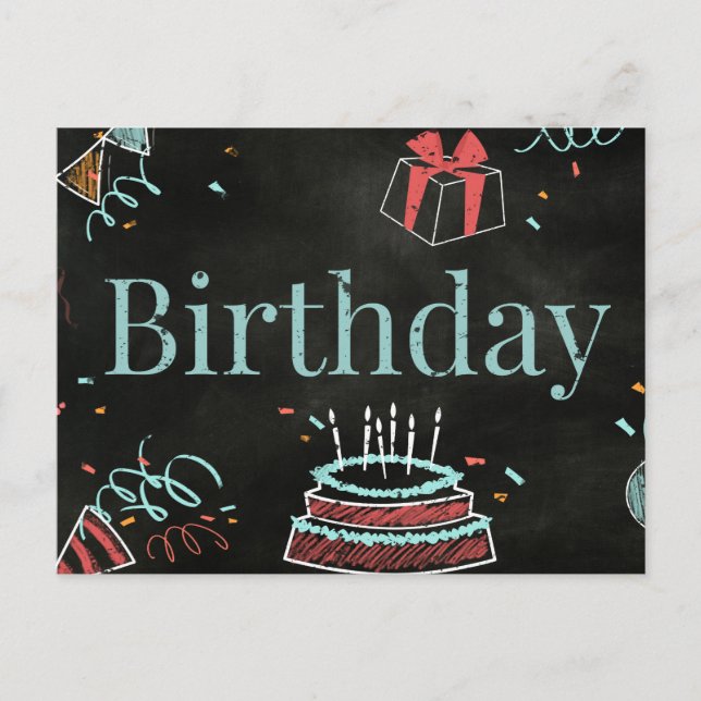 HAPPY BIRTHDAY POSTKARTE (Vorderseite)