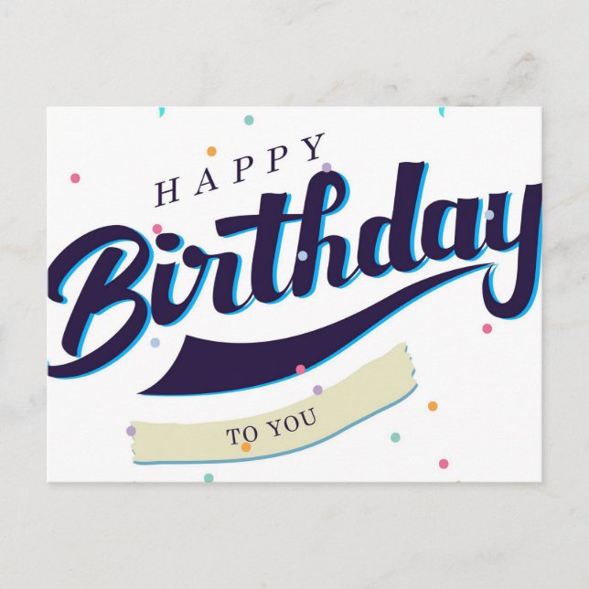 Happy Birthday Postkarte (Vorderseite)