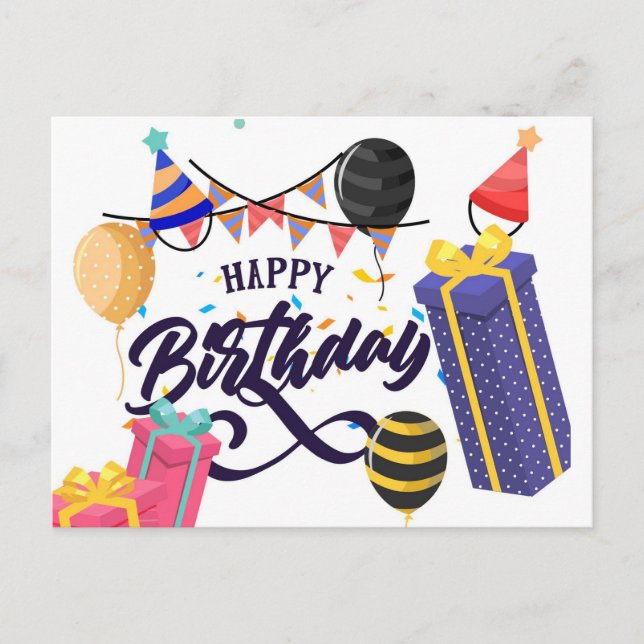 Happy Birthday Postkarte (Vorderseite)