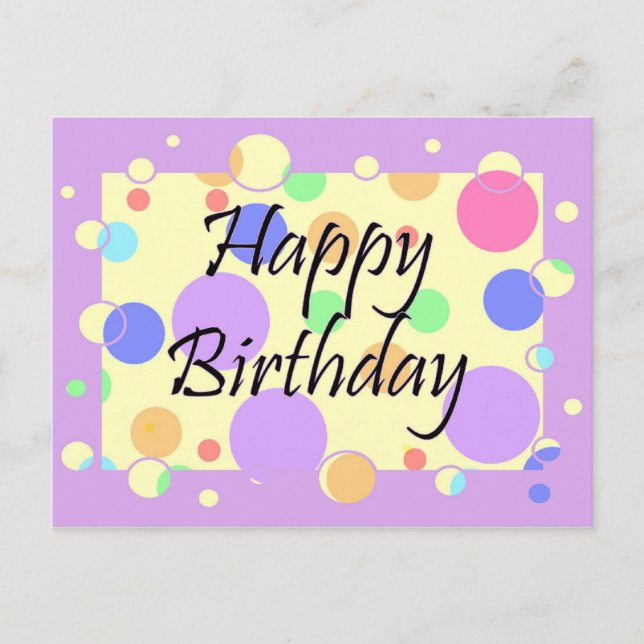 Happy Birthday Postkarte (Vorderseite)
