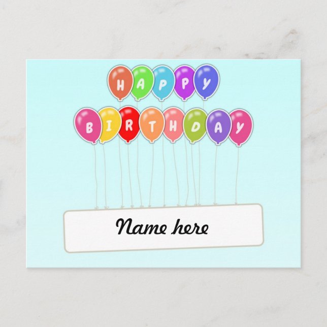 Happy Birthday Postkarte (Vorderseite)