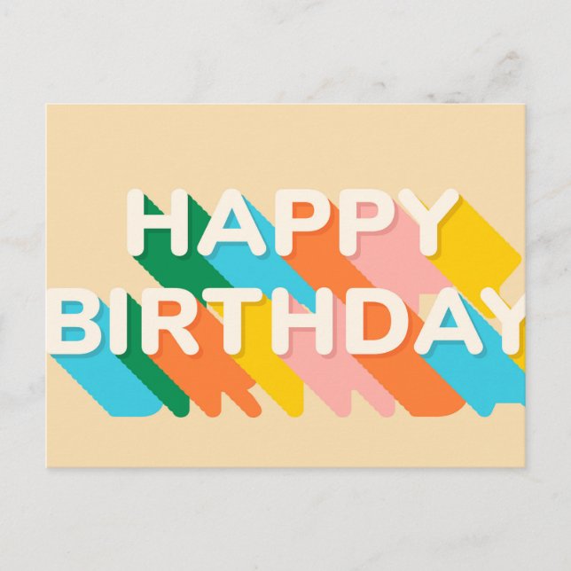 HAPPY BIRTHDAY POSTKARTE (Vorderseite)