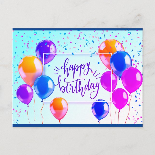 Happy Birthday Postkarte (Vorderseite)