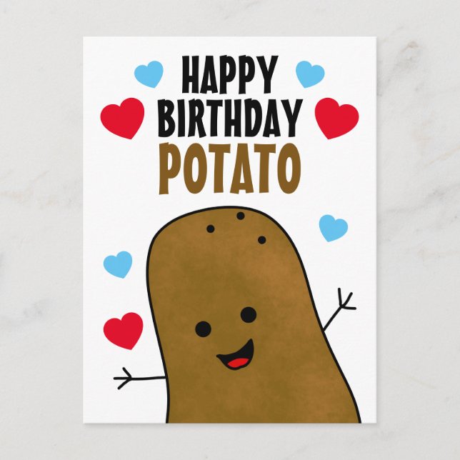 Happy Birthday Potato Postkarte (Vorderseite)