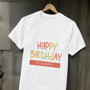 Happy Birthday Preppy Playful Fun Einfache Begrüßu T-Shirt