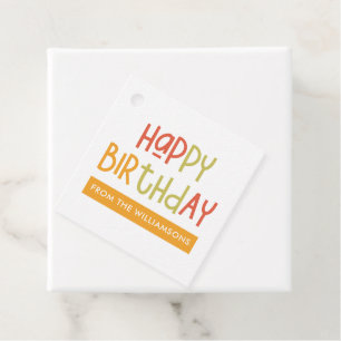 Happy Birthday Preppy Playful Fun Familie Gruß Geschenkanhänger