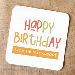 Happy Birthday Preppy Playful Fun Familie Gruß Mitteilungskarte<br><div class="desc">Dieses einfache und moderne Design besteht aus niedlicher serifenloser Typografie. Perfekter Aufkleber für Familiengeschenke an Freunde und Familienmitglieder.</div>