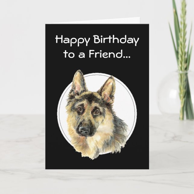 Happy Birthday Priceless Friend, German Shepherd Karte (Vorderseite)