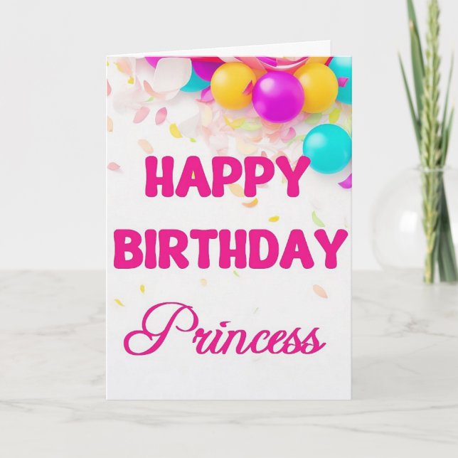Happy Birthday Princess Card Feiertagskarte (Vorderseite)