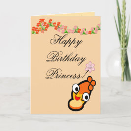 Happy Birthday Princess Niedlich Face Card Dankeskarte