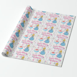 Happy Birthday Princess Wrapping Paper Geschenkpapier