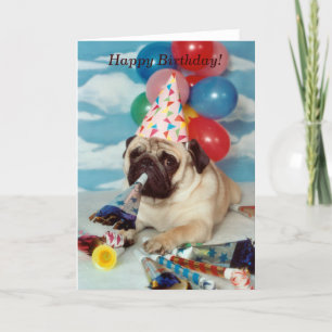 Happy Birthday Pug Card Karte