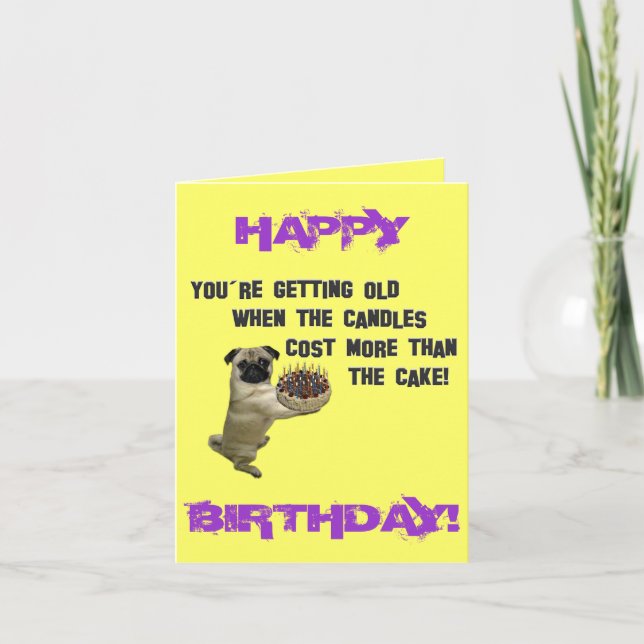 Happy Birthday Pug Card Karte (Vorderseite)