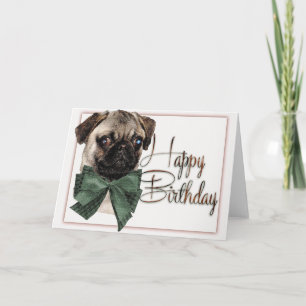 Happy Birthday Pug Card Karte