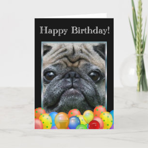 Happy Birthday Pug Dog  card Karte
