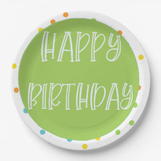 Happy Birthday Punkts Papier Teller hell
