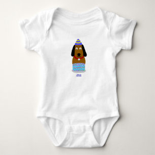 Happy Birthday Pup Baby Jersey Bodysuit Strampler