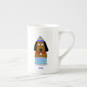 Happy Birthday Pup Bone China Tasse