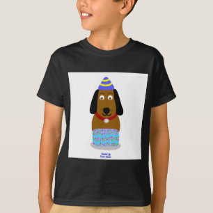Happy Birthday Pup Boy's Black Basic T Shirt