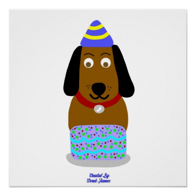 Happy Birthday Pup Glossy Poster (Vorderseite)