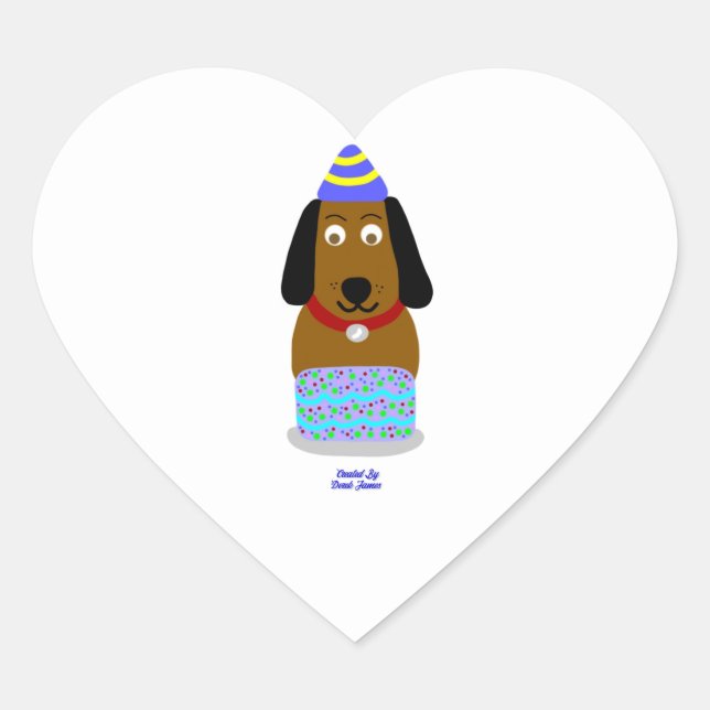 Happy Birthday Pup Heart Sticker (Vorderseite)