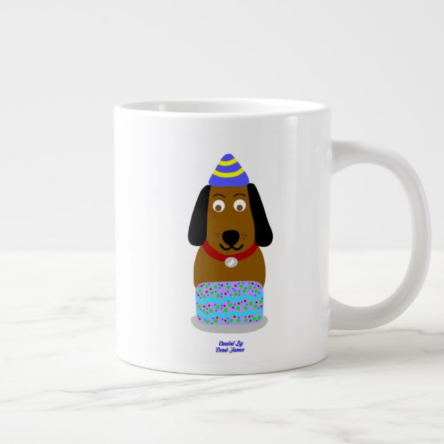 Happy Birthday Pup Jumbo Tasse (Rechts)