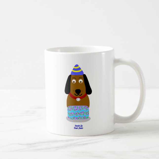 Happy Birthday Pup Kaffee Tasse (Rechts)